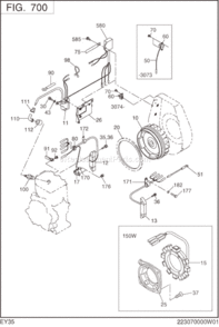 Electric Device Diagram and Parts List for EY350BB7791  Subaru Engine