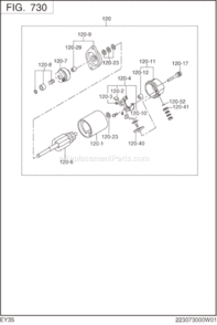 Page N Diagram and Parts List for EY350BS7700  Subaru Engine