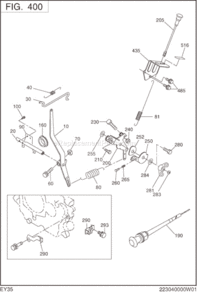 Governor,Operation Diagram and Parts List for EY350DD0651  Subaru Engine