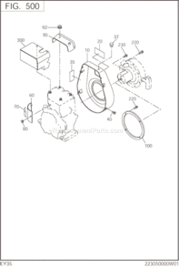 Cooling,Starting Diagram and Parts List for EY350DD0651  Subaru Engine