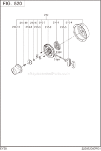 Page H Diagram and Parts List for EY350DD7180  Subaru Engine