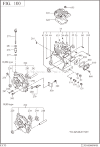 Crank Case Diagram and Parts List for EY350DD8210  Subaru Engine
