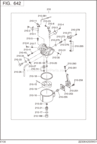 Page H Diagram and Parts List for EY350DS7380  Subaru Engine