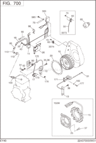 Electric Device Diagram and Parts List for EY400BB7700  Subaru Engine