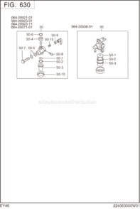Page K Diagram and Parts List for EY400BB7850  Subaru Engine