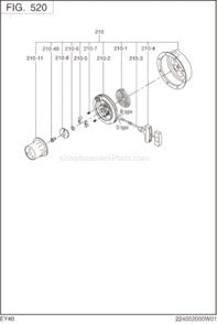 Page H Diagram and Parts List for EY400DD0270  Subaru Engine