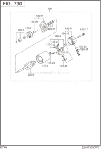 Page O Diagram and Parts List for EY400DS8570  Subaru Engine