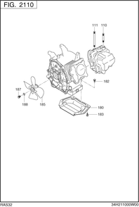 Engine Diagram and Parts List for RAS32016511 RG3200iSE Subaru Generator