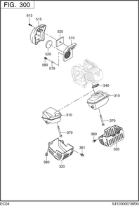 Intake,exhaust Diagram and Parts List for EC04EAX0520 EC04E Subaru Engine