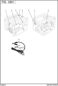 Accessorieslabel Diagram and Parts List for RGM78018010 RGX7800 Subaru Generator