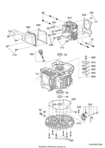 100 Crankcase Diagram and Parts List for EA190VS5040  Subaru Engine