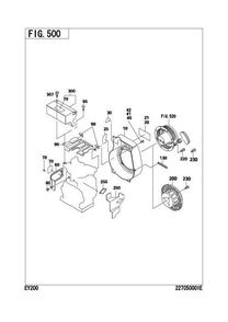 Cooling,starting Group Diagram and Parts List for EY200BC0500 EY200 Subaru Engine