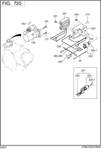 Electric Device Diagram and Parts List for EX210KS8040 EX210 Subaru Engine