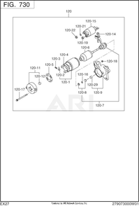 730 Electric Device Diagram and Parts List for EX300DS5030  Subaru Engine