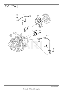 700 Electric Device Diagram and Parts List for EX400D80051  Subaru Engine