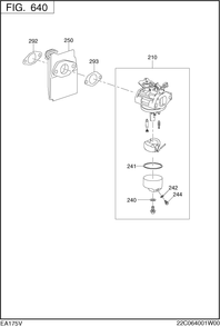 Fuel Lubricant Diagram and Parts List for EA175VS7020 EA175 Subaru Engine