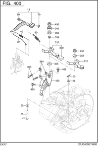 Governor Group Diagram and Parts List for EK170BS0010 EK170 Subaru Engine