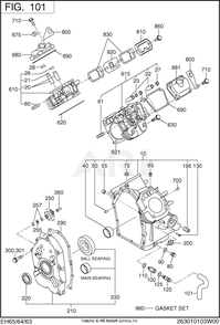 Part Location Diagram of 263-10111-21 Subaru Crankcase cp