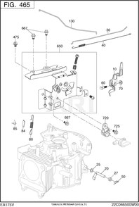 465 Governor Diagram and Parts List for EA175V75071  Subaru Engine