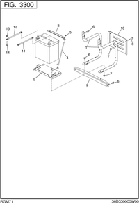 Battery Frame Diagram and Parts List for RGM71016510 RGX7100E Subaru Generator
