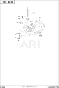 600 Fuel And Lubricant Diagram and Parts List for EH025PA1206  Subaru Engine