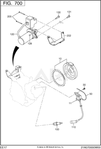 700 Electric Device Diagram and Parts List for EE170DST010  Subaru Engine