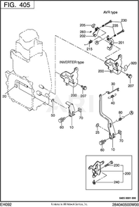 405 Governor Diagram and Parts List for RAS17023095  Subaru Generator