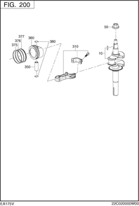 Crankshaft,piston Diagram and Parts List for EA175V73060 EA175 Subaru Engine