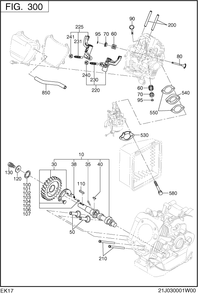 Intake,exhaust Group Diagram and Parts List for EK170BS0010 EK170 Subaru Engine