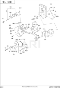 300 Intake And Exhaust Diagram and Parts List for EX300D520X2  Subaru Engine