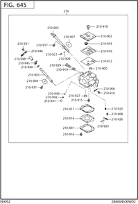 Fuel Lubricant Diagram and Parts List for EH092F47060 EH092 Subaru Engine