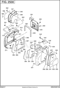 2500 Cover Diagram and Parts List for RGS17023080  Subaru Generator