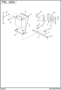 Battery Frame Diagram and Parts List for RGM78016500 RGX7800E Subaru Generator