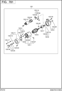 Electric Device Group Diagram and Parts List for DY272DS7040 DY272 Subaru Engine