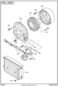 2200 Generator Diagram and Parts List for RAS17023094  Subaru Generator