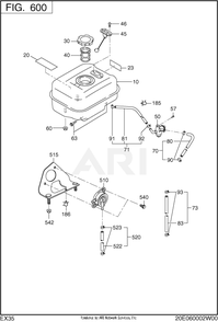 600 Fuel And Lubricant Diagram and Parts List for EX350DE5011  Subaru Engine