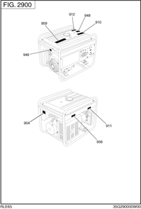Label Diagram and Parts List for RLE65053500 RGX6500E Subaru Generator