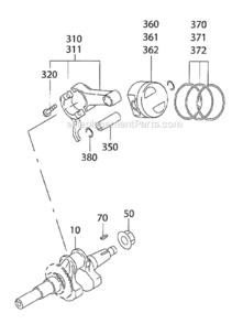 Crankshaft_Group Diagram and Parts List for SP210  Subaru Engine