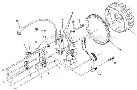 Magneto_-_Charging_Coil_And_Flywheel_Group Diagram and Parts List for WI-390  Subaru Engine