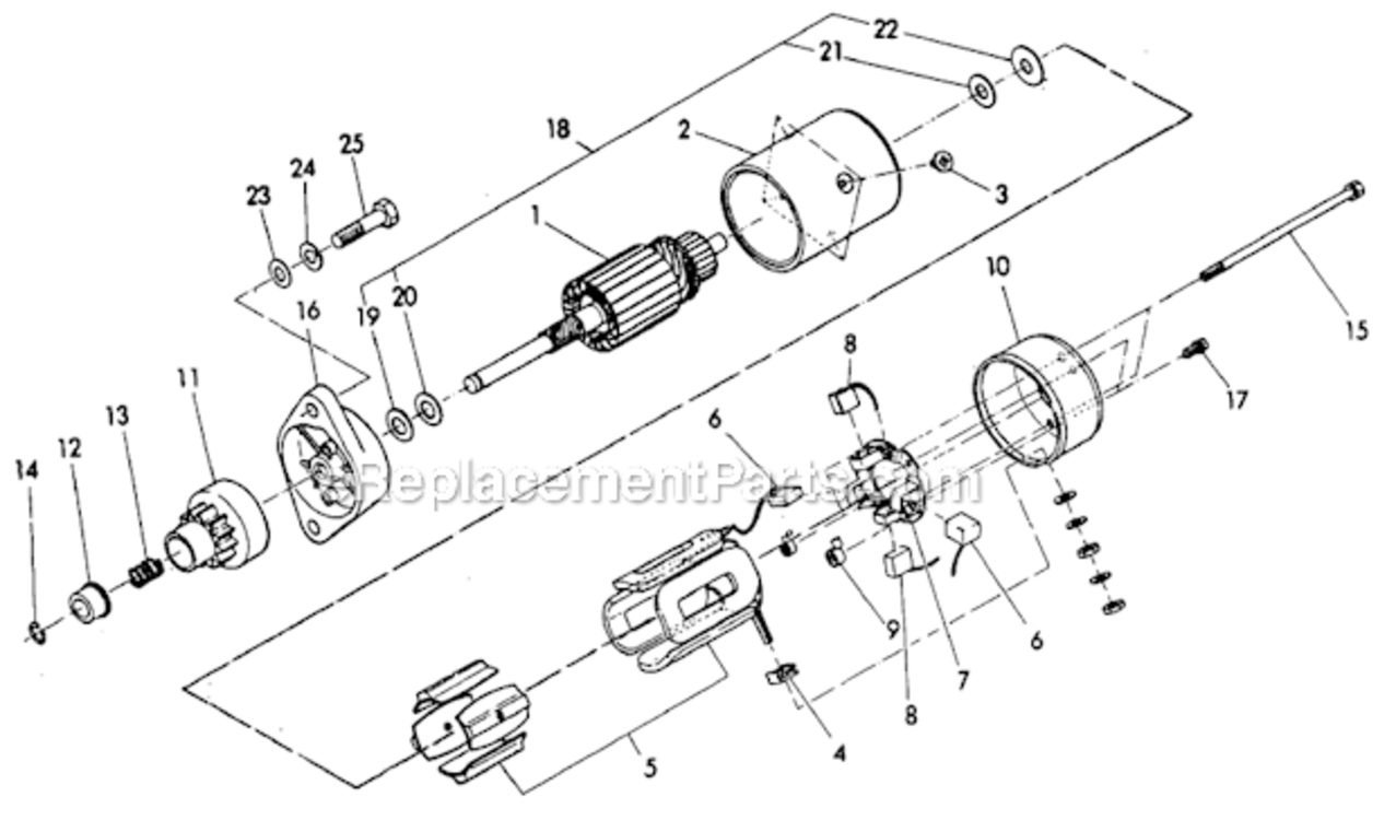 Electric_Starting_Motor Diagram and Parts List for WI-390  Subaru Engine