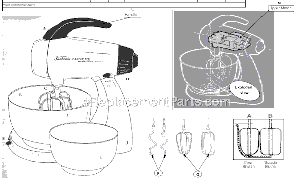 Page A Diagram and Parts List for 2350  Sunbeam Mixer