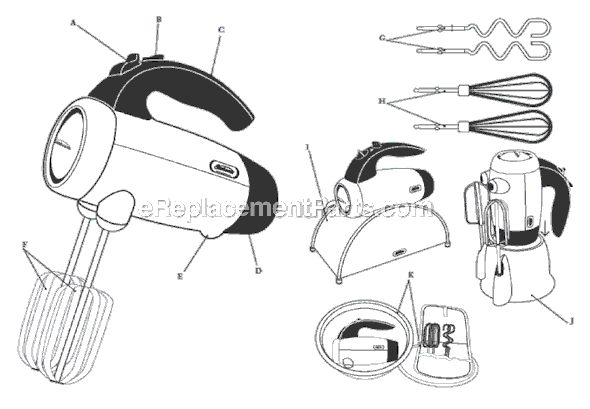 Page A Diagram and Parts List for 2551  Sunbeam Mixer
