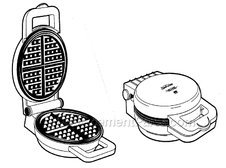 Page A Diagram and Parts List for 3857-2  Sunbeam Waffle Maker
