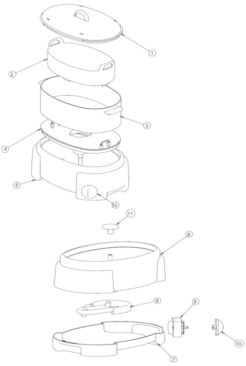 Page A Diagram and Parts List for 4710  Sunbeam Rice Cooker Steamer