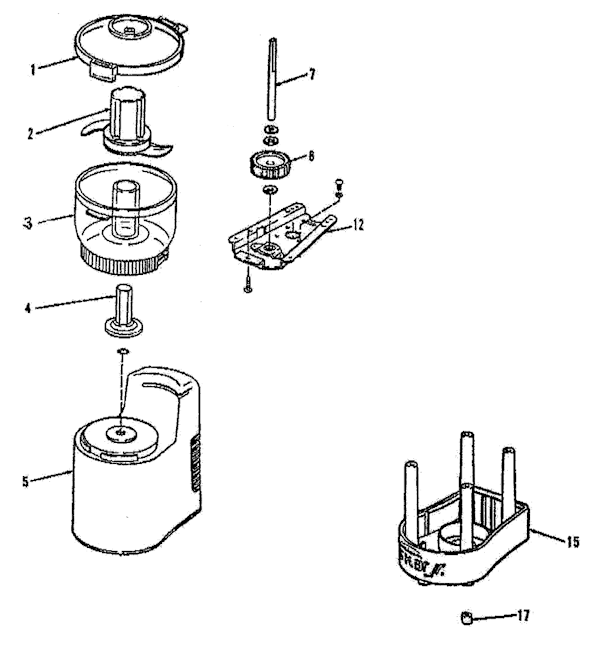 Page A Diagram and Parts List for 4816-8  Sunbeam Food Processor