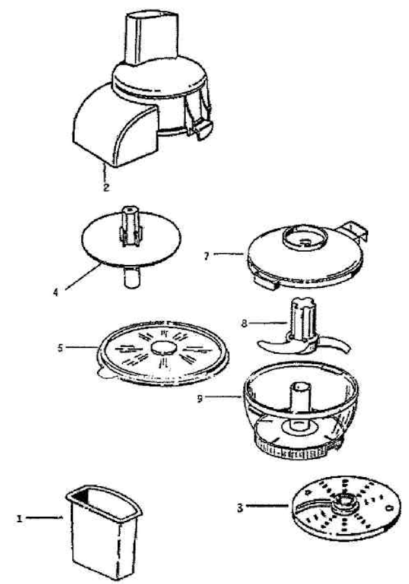 Page A Diagram and Parts List for 4817-8  Sunbeam Food Processor