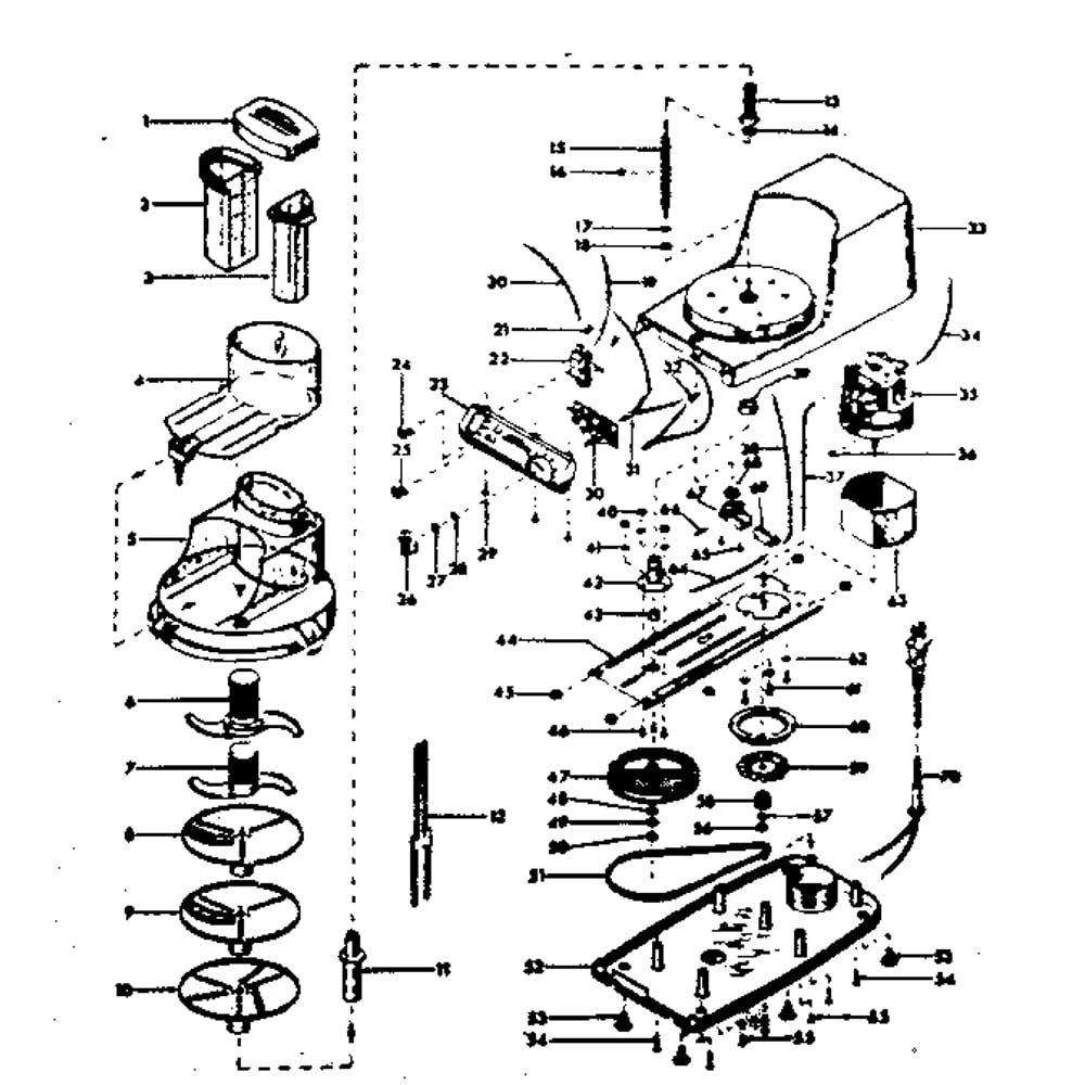 Replacement Parts Diagram and Parts List for 14031-PROCESSOR  Sunbeam Food Processor