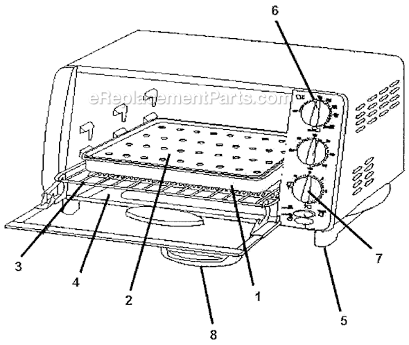 Page A Diagram and Parts List for 6191  Sunbeam Toaster
