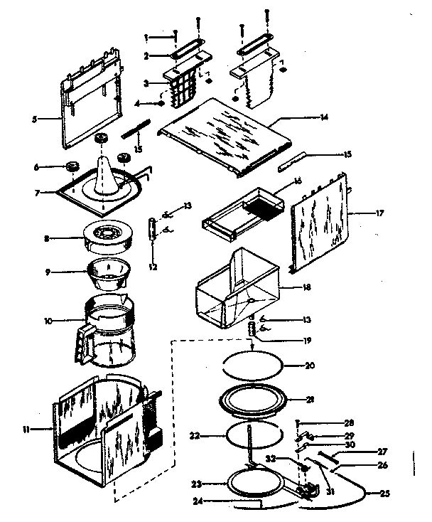Replacement Parts Diagram and Parts List for 15306  Sunbeam Coffee Maker