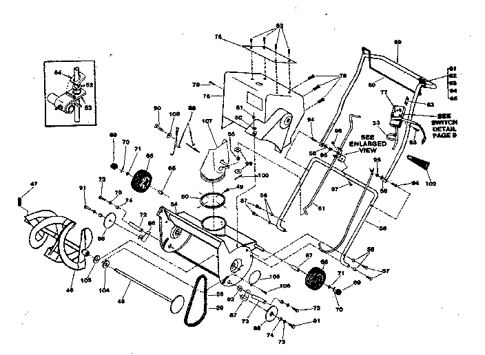 Housing assembly Diagram and Parts List for 2240A  Sunbeam Snow Blower